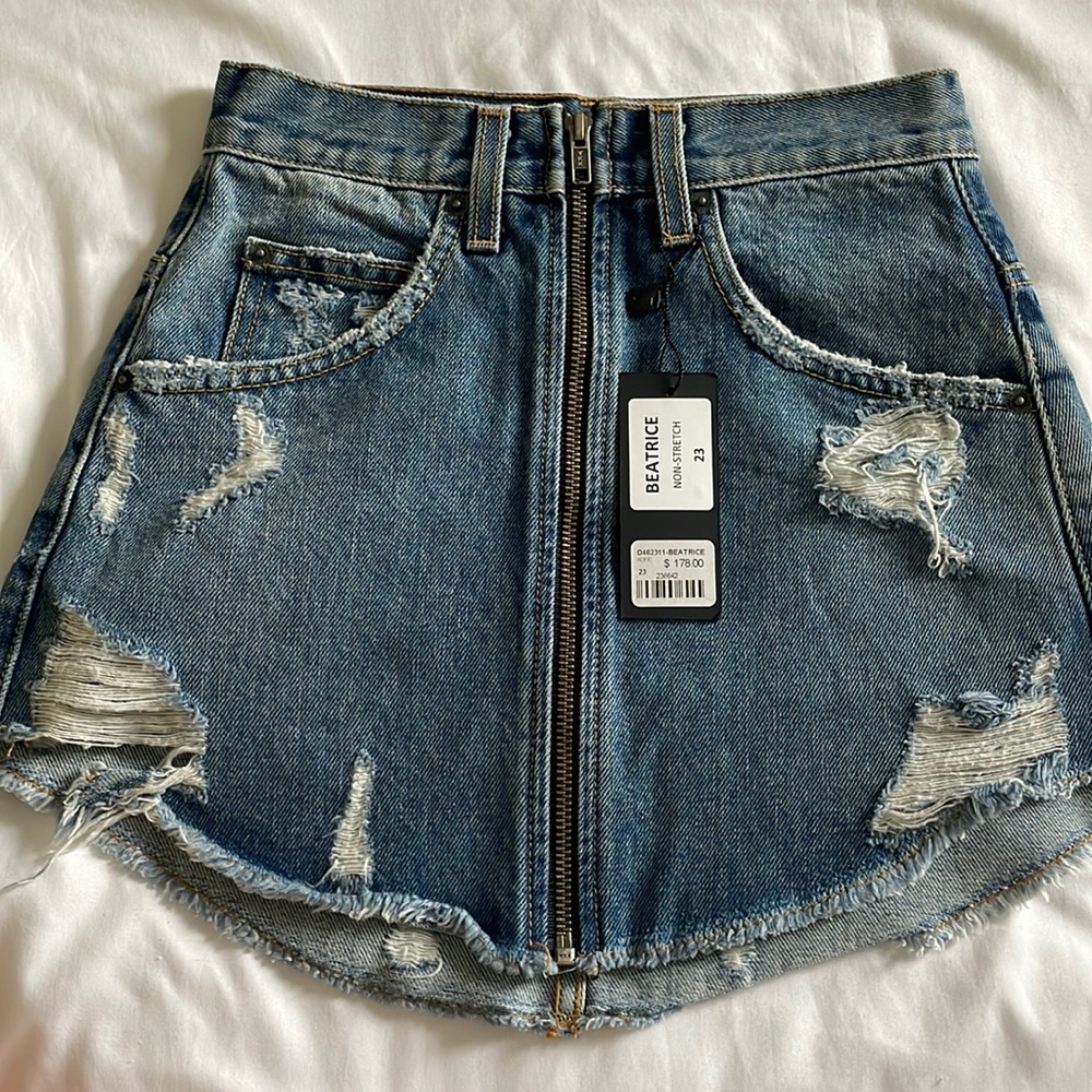 carmar zipper jean skirt